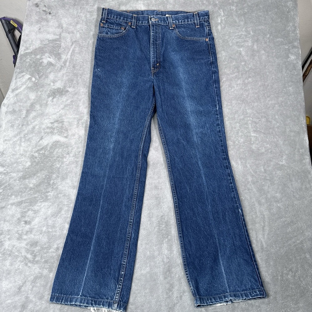 Vintage Levis Jeans Men 36x34 Fits 35x33 Blue Denim 517 Bootcut Made in USA 90s - Picture 4 of 16
